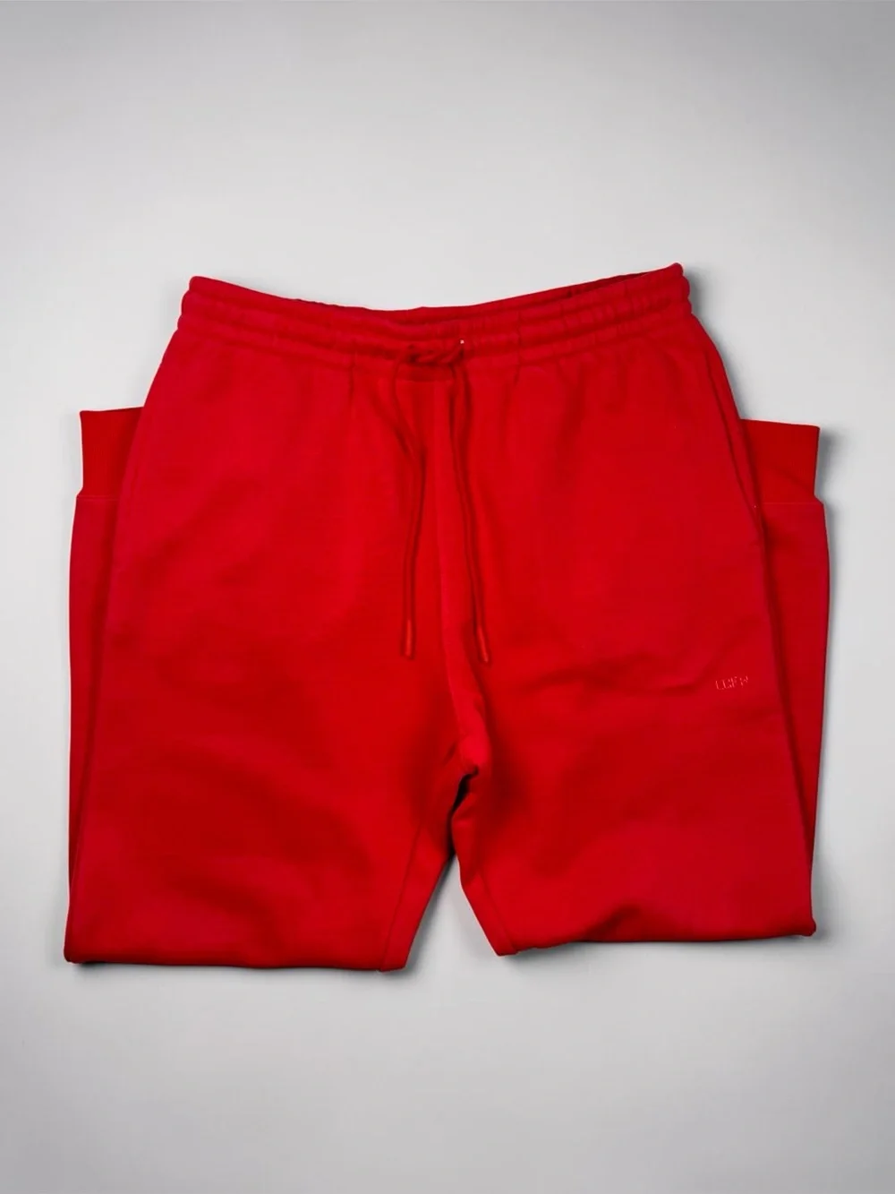 LCKR Red Fleece Jogger Sweatpants Mens Size Large Cotton Blend Drawstring